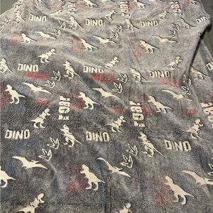 Gray Dinosaur Print Blanket
